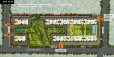Purva Park Apartment masterplan by Puravankara Group located at Hennur Road, Bangalore Karnataka